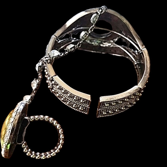 Vintage inspired bracelet ring set rhinestone fashion costume jewelry - Picture 5 of 8